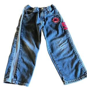 Oshkosh Boys 4/4T Denim Jeans Side Panels Appliques Pockets